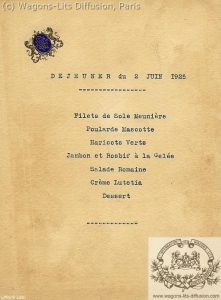 menu train 1925 menu train 1925