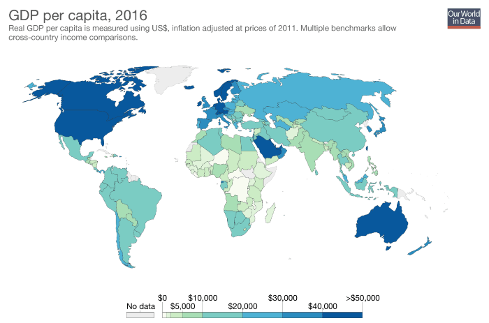 mapa de GDP per capita