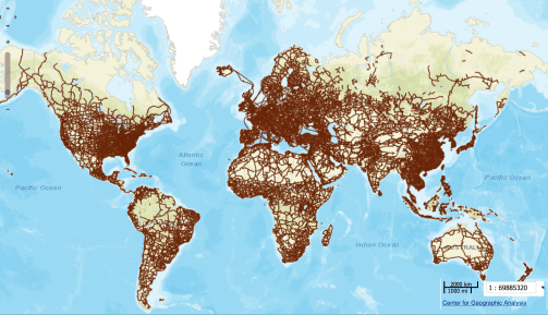 Mapa circulación carreteras del mundo