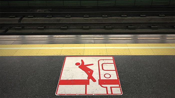 Photo of a section of tactile paving marking the end of a walkway