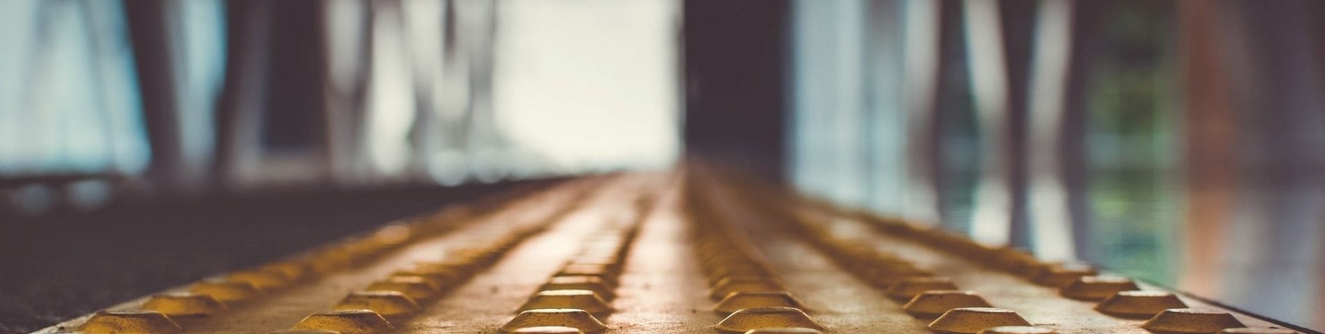 Photo of a section of tactile paving marking the end of a walkway