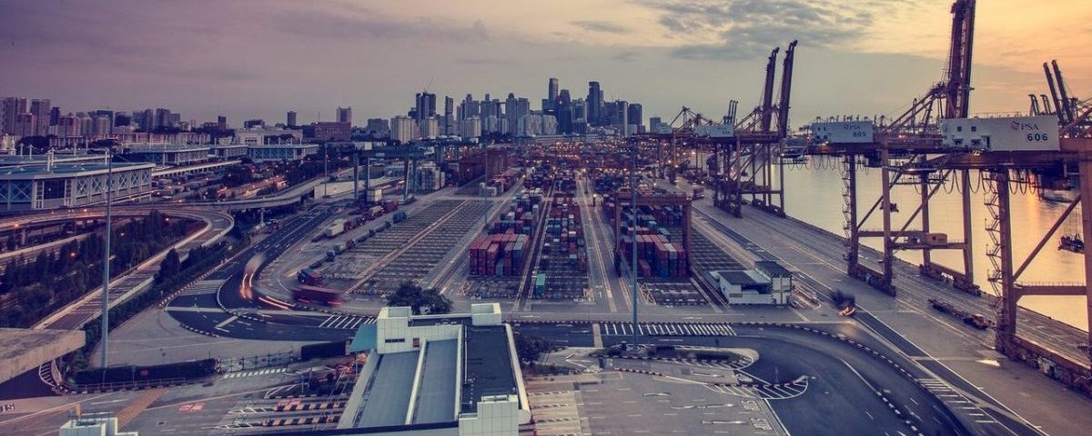 A port at sunset