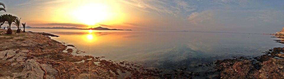 Atardecer en el mar menor