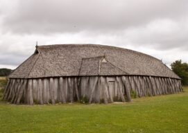 Reconstruction of a Viking house in Fyrkat